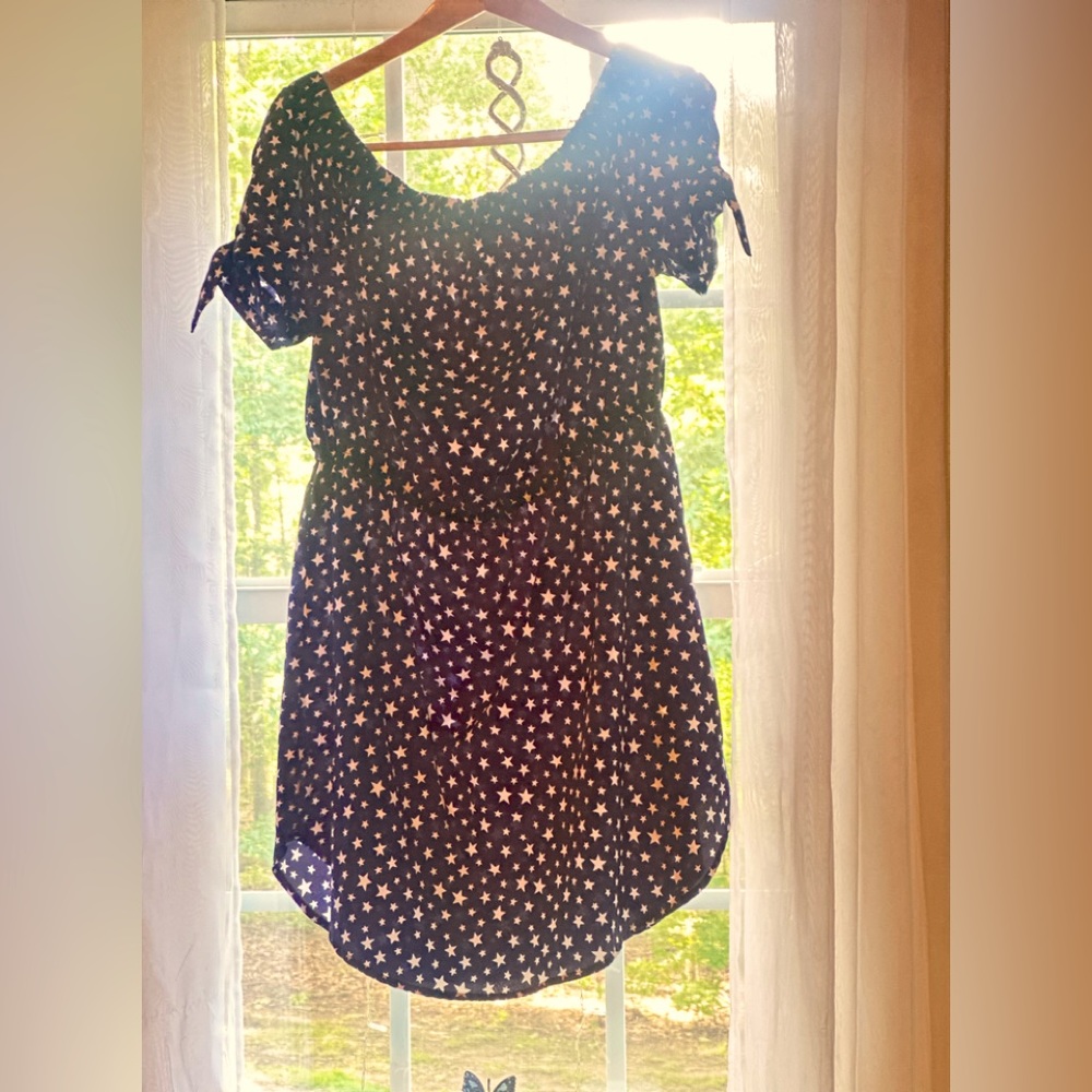 Lady’s Navy Blue  W/White Stars Mini Dress